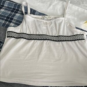 Pinc Premium Blue and White Embellished Crop Camisole